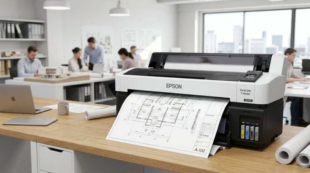 Modern large-format printer (plotter) in professional archit