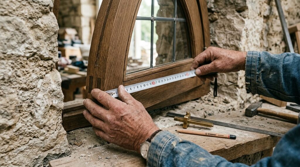 Close-up detail shot of a skilled craftsmans hands carefull